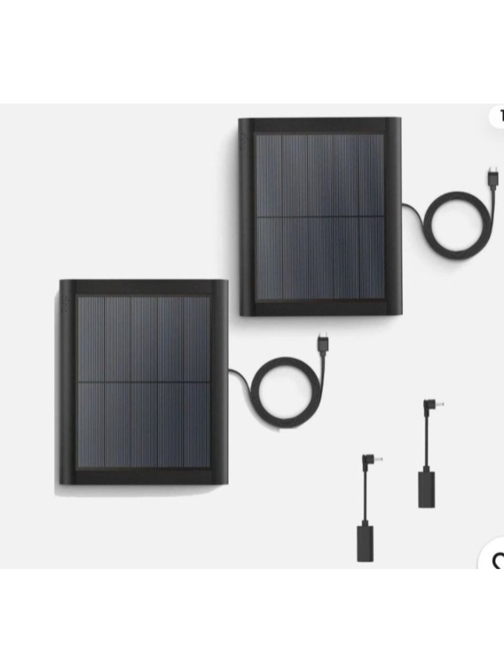 Set of 2 Solar Panel for Ring Security Cameras 5V Weatherproof Adj Angle 13ft